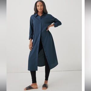 Pact lightweight  Navy Midi long sleeve shirt Dress